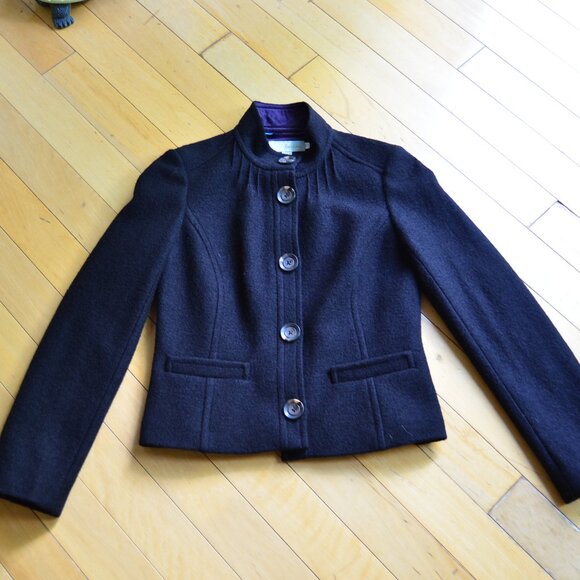 Boden Black Wool Blazer Jacket Size 4 - Picture 1 of 8